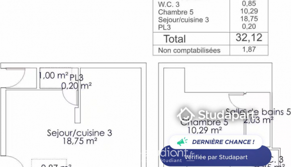 Logement �tudiant T2 &agrave; Antibes (06160)