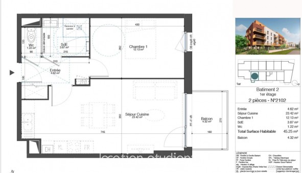 Logement �tudiant T2 &agrave; Armenti�res (59280)