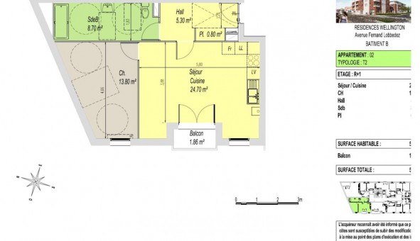 Logement tudiant T2 à Arras (62000)