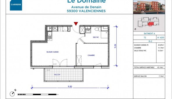 Logement tudiant T2 à Aulnoy lez Valenciennes (59300)