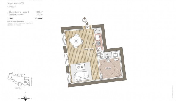 Logement tudiant T2 à Aulnoy lez Valenciennes (59300)