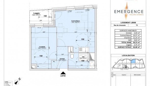 Logement �tudiant T2 &agrave; Aulnoy lez Valenciennes (59300)