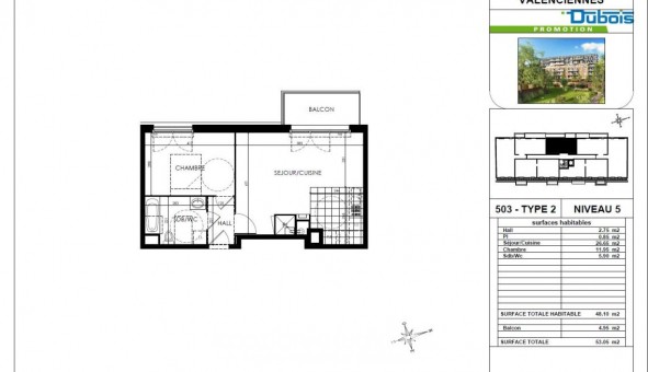 Logement �tudiant T2 &agrave; Aulnoy lez Valenciennes (59300)