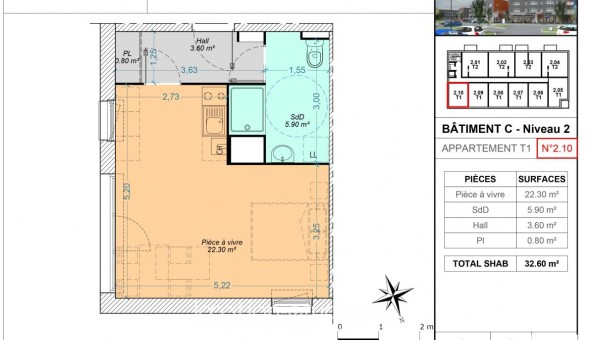Logement �tudiant T2 &agrave; Aulnoy lez Valenciennes (59300)