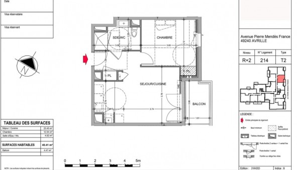 Logement �tudiant T2 &agrave; Avrill� (49240)