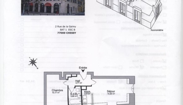 Logement tudiant T2 à Bailly Romainvilliers (77700)