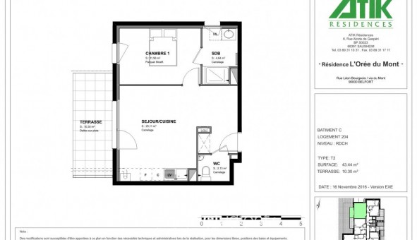 Logement tudiant T2 à Belfort (90000)