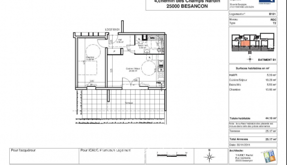 Logement �tudiant T2 &agrave; Besan�on (25000)