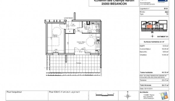 Logement �tudiant T2 &agrave; Besan�on (25000)