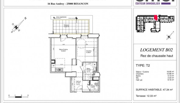 Logement �tudiant Location T2 Vide Besan�on (25000)