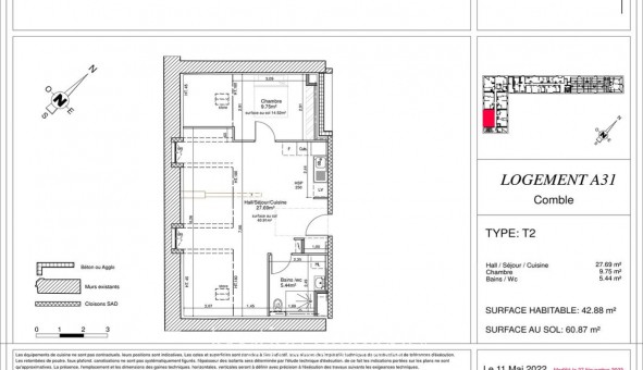 Logement �tudiant T2 &agrave; Besan�on (25000)