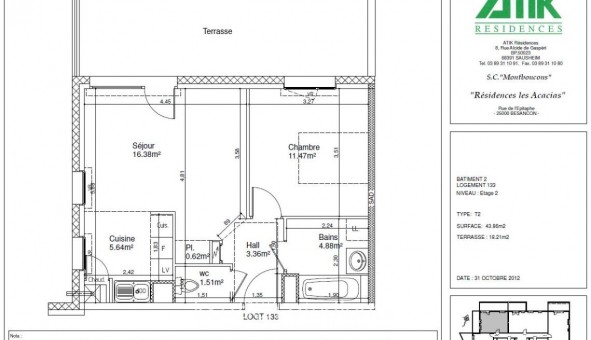 Logement �tudiant T2 &agrave; Besan�on (25000)