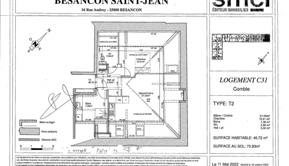 Logement �tudiant T2 &agrave; Besan�on (25000)