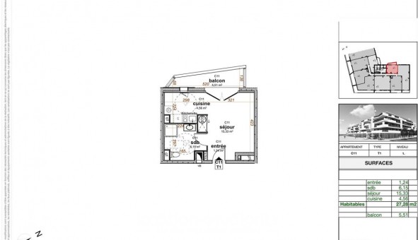 Logement tudiant T2 à Bezannes (51430)