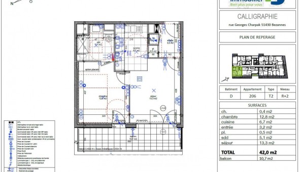 Logement �tudiant T2 &agrave; Bezannes (51430)