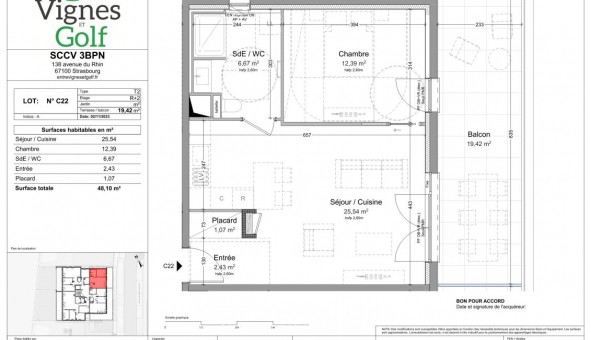 Logement �tudiant T2 &agrave; Bezannes (51430)