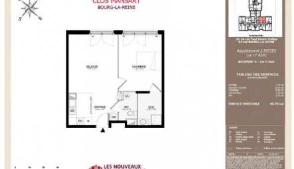 Logement étudiant T2 à Bourg la Reine (92340)