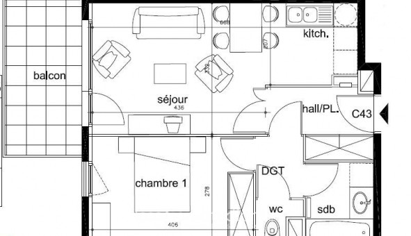 Logement tudiant T2 à Bourgoin Jallieu (38300)