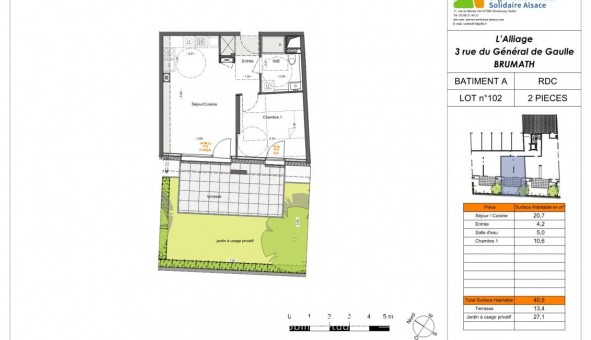Logement �tudiant T2 &agrave; Brumath (67170)