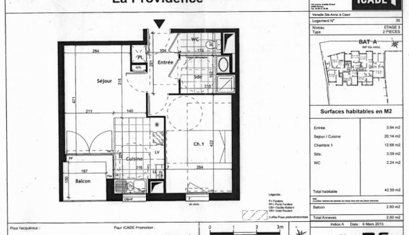 Logement tudiant T2 à Caen (14000)