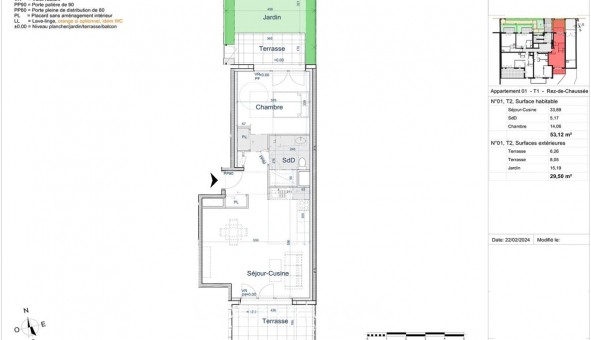 Logement �tudiant T2 &agrave; Caen (14000)