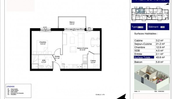 Logement �tudiant T2 &agrave; Camiers (62176)