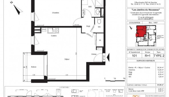 Logement tudiant T2 à Carquefou (44470)