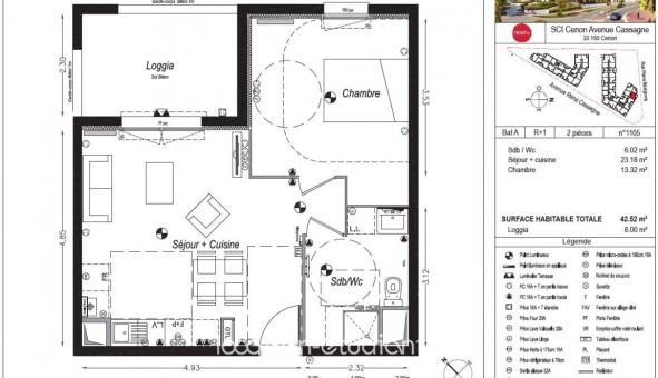 Logement �tudiant T2 &agrave; Cenon (33150)