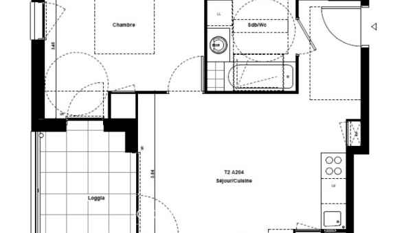 Logement �tudiant T2 &agrave; Chamb�ry (73000)