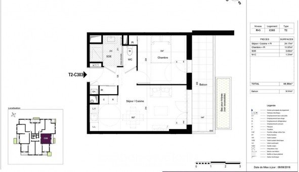 Logement �tudiant T2 &agrave; Chambray l�s Tours (37170)