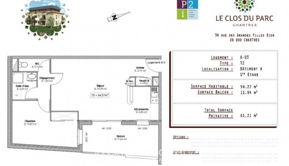 Logement �tudiant T2 &agrave; Chartres (28000)