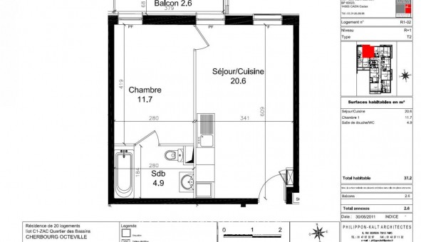 Logement tudiant T2 à Cherbourg Octeville (50100)