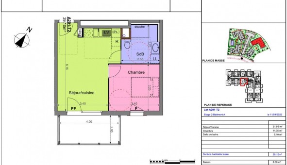 Logement tudiant T2 à Chevigny Saint Sauveur (21800)