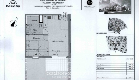 Logement tudiant T2 à Chevigny Saint Sauveur (21800)