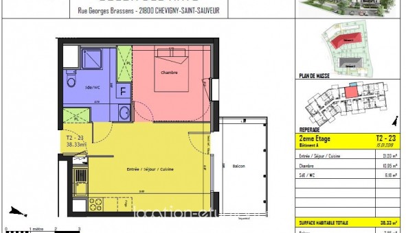 Logement �tudiant T2 &agrave; Chevigny Saint Sauveur (21800)