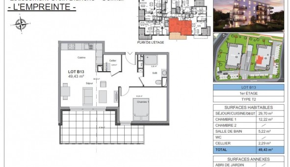 Logement �tudiant T2 &agrave; Colmar (68000)
