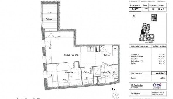 Logement tudiant T2 à Couron (44220)