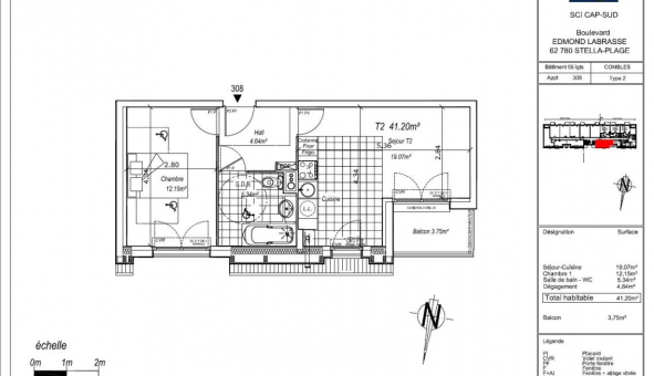 Logement �tudiant T2 &agrave; Cucq (62780)