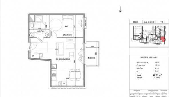 Logement tudiant T2 à Dville ls Rouen (76250)