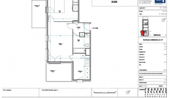 Logement tudiant T2 à Dijon (21000)