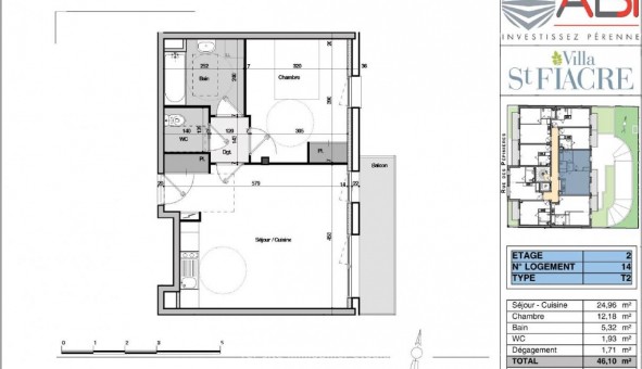 Logement tudiant T2 à Dijon (21000)