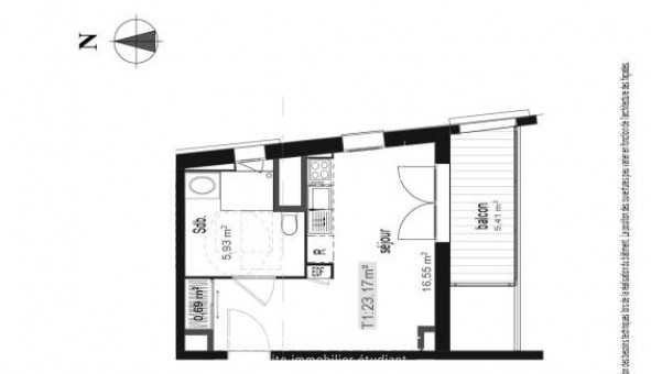 Logement �tudiant T2 &agrave; Dijon (21000)