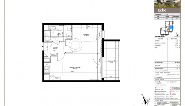 Logement tudiant T2 à Eckbolsheim (67201)