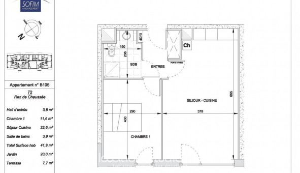 Logement �tudiant T2 &agrave; Faches Thumesnil (59155)