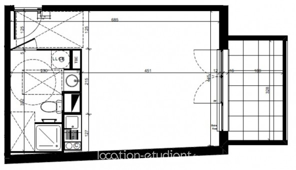 Logement tudiant Location T2 Vide Feyzin (69320)