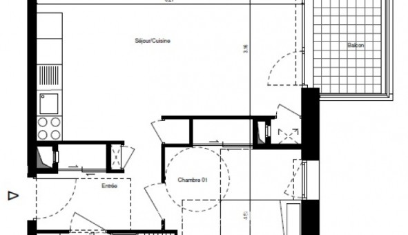 Logement �tudiant T2 &agrave; Grenoble (38000)