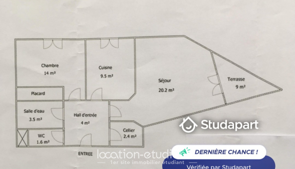 Logement �tudiant T2 &agrave; Grenoble (38000)