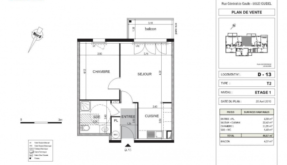 Logement �tudiant T2 &agrave; Guidel (56520)