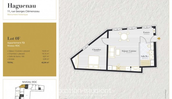 Logement tudiant T2 à Haguenau (67500)