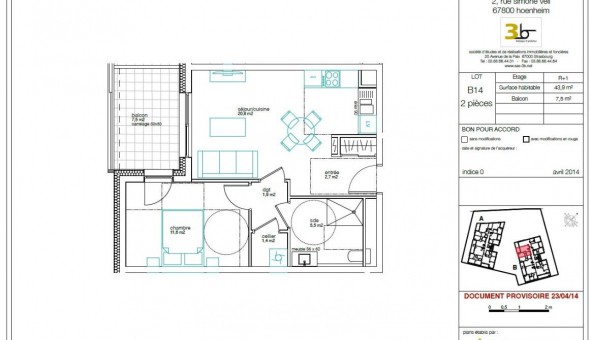 Logement �tudiant T2 &agrave; Hœnheim (67800)